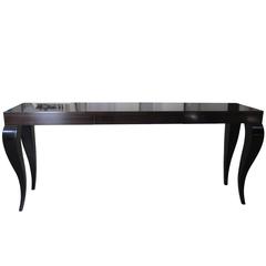 Long Modern Cabriole Lacquered or Wood Console by Dom Edizioni from Italy