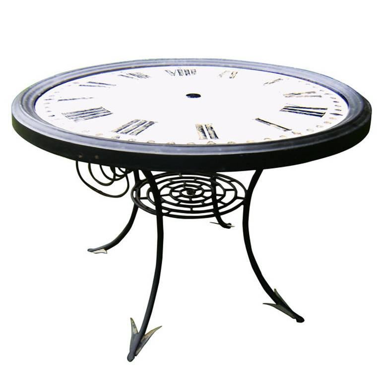 19th Century French Enameled Clock Face Table