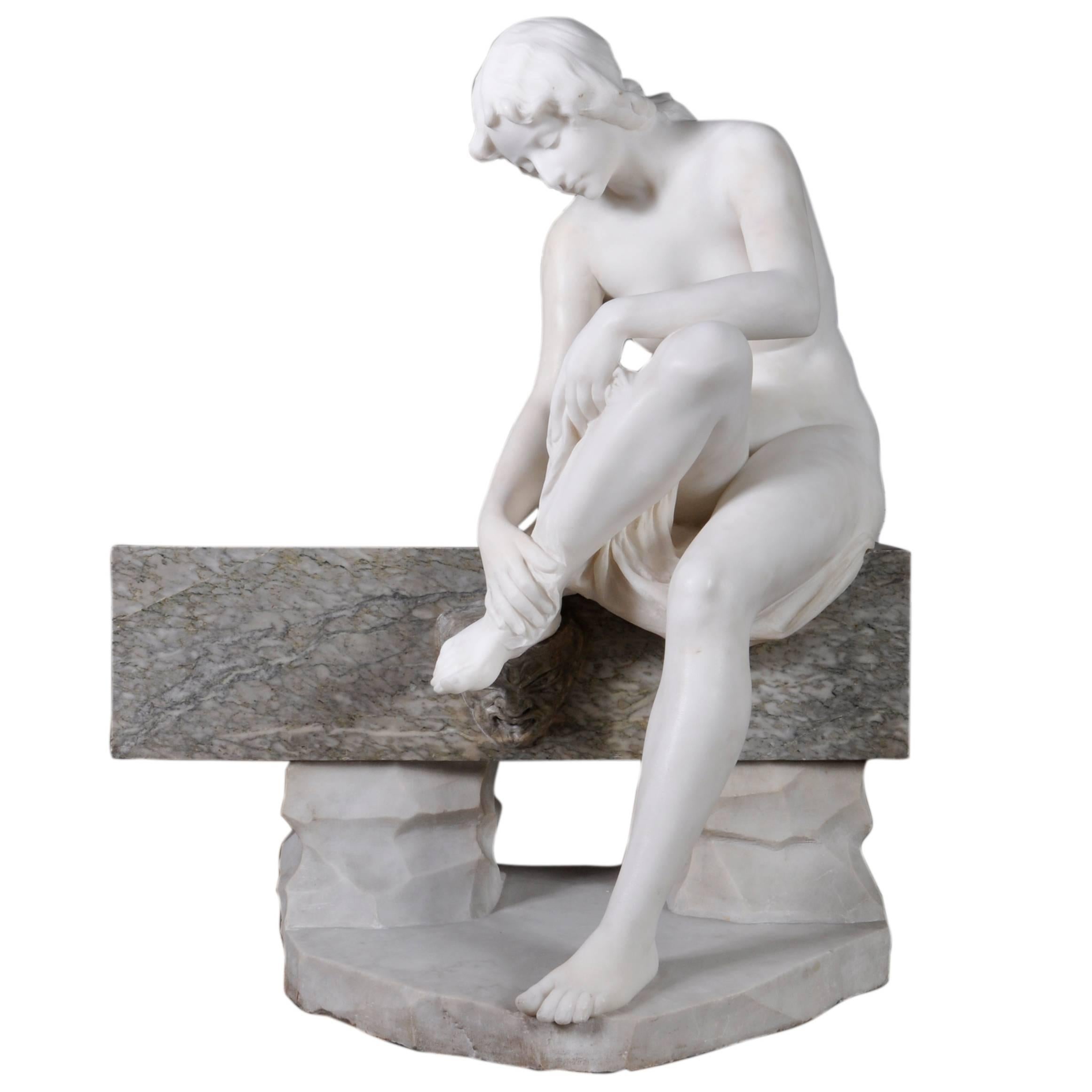 Riccardo Aurili, "Flower Basin with a Nude Drying Her Foot" For Sale