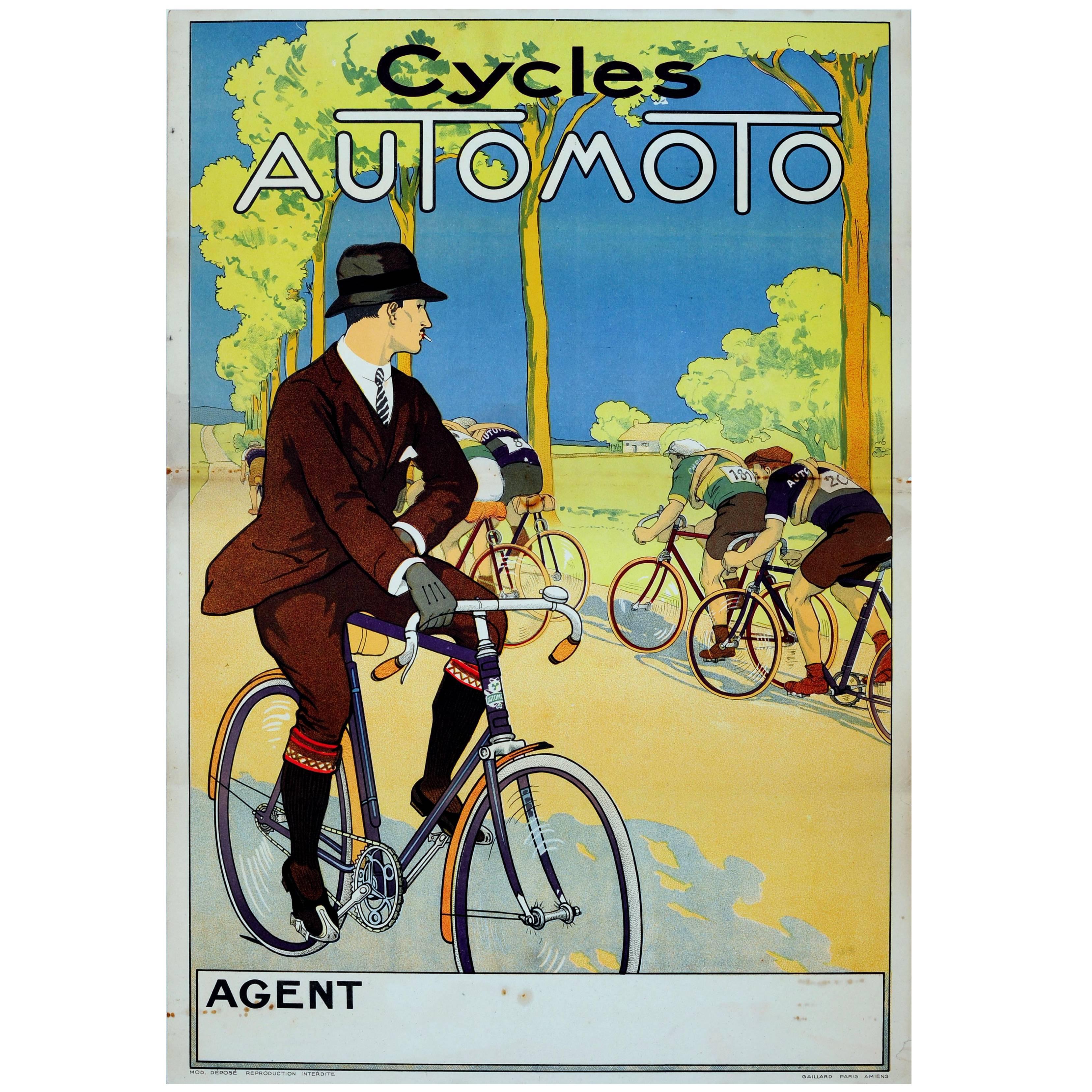 4294.Automoto boit du byrrh.man riding cycle.POSTER.decor Home Office art 