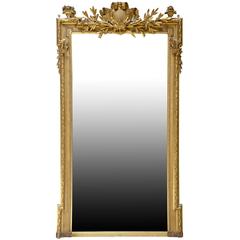 Louis 16 Style Gilded Wood Pier Glass, 19th Century