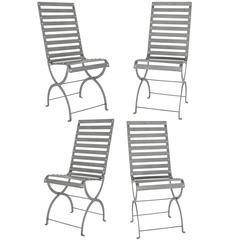 Mid-Century Iron Slatted Chairs