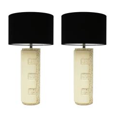 Pair of Large 1970s Brutalist Ceramic Table Lamps 5