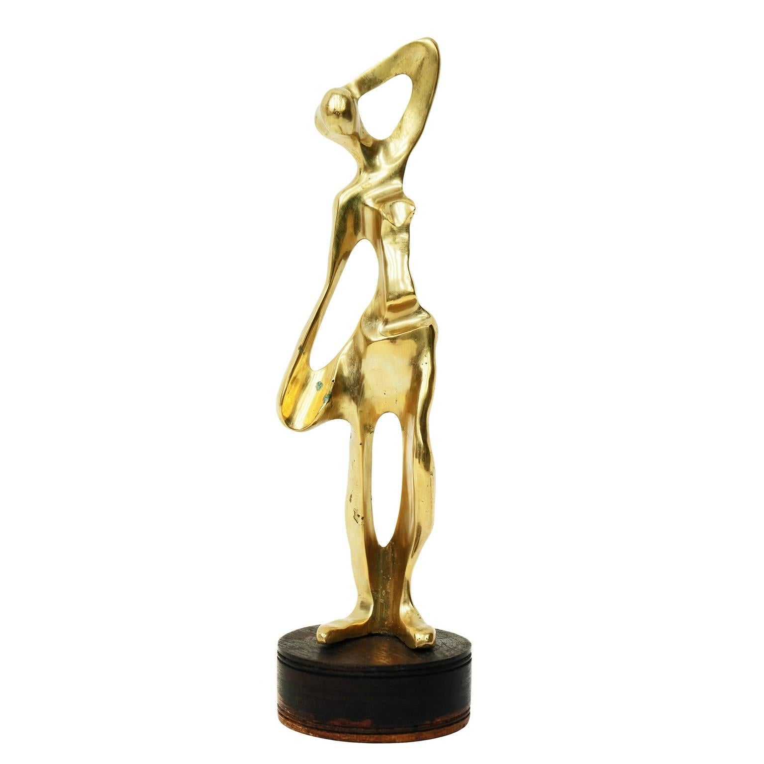 1970s Bronze Figurative Sculpture by Francois Tamba Ndembe