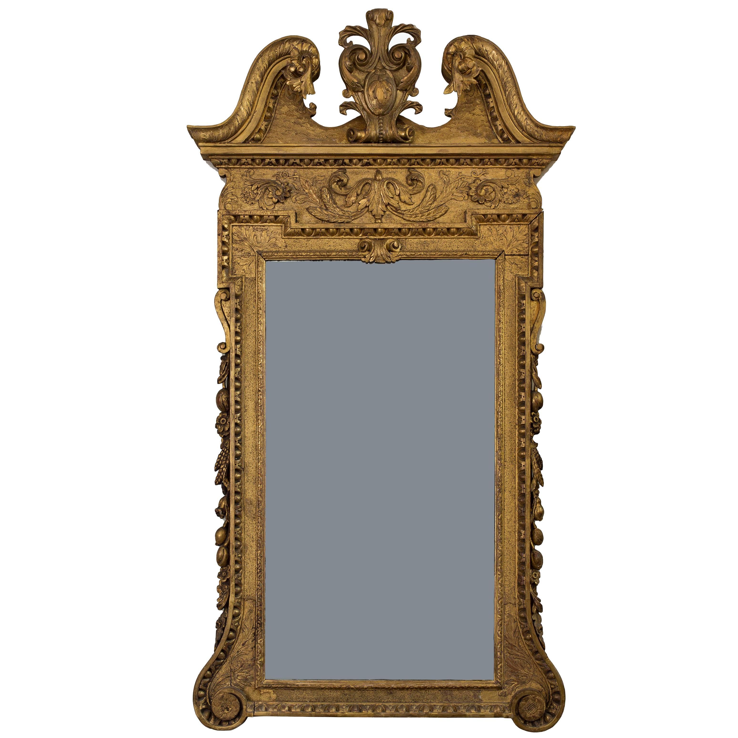 George II Giltwood Mirror For Sale