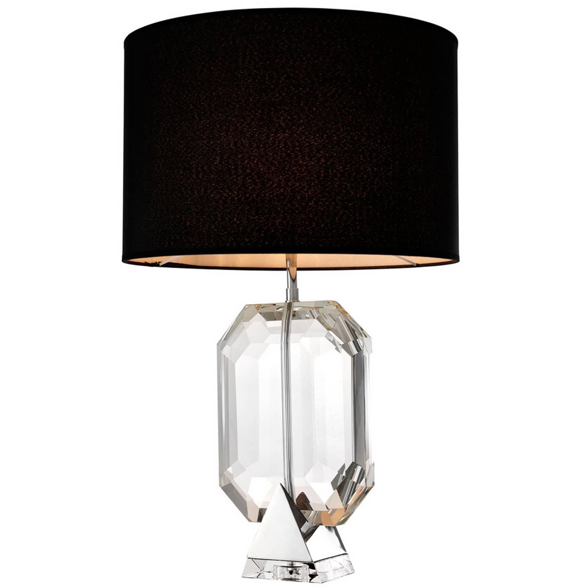 Table Lamp Crystal Nickel Finish