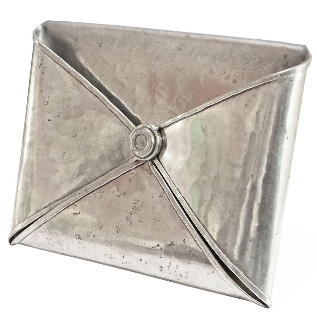 1970s Envelope Shaped Pewter Letter Holder by Jean Goardere For Sale