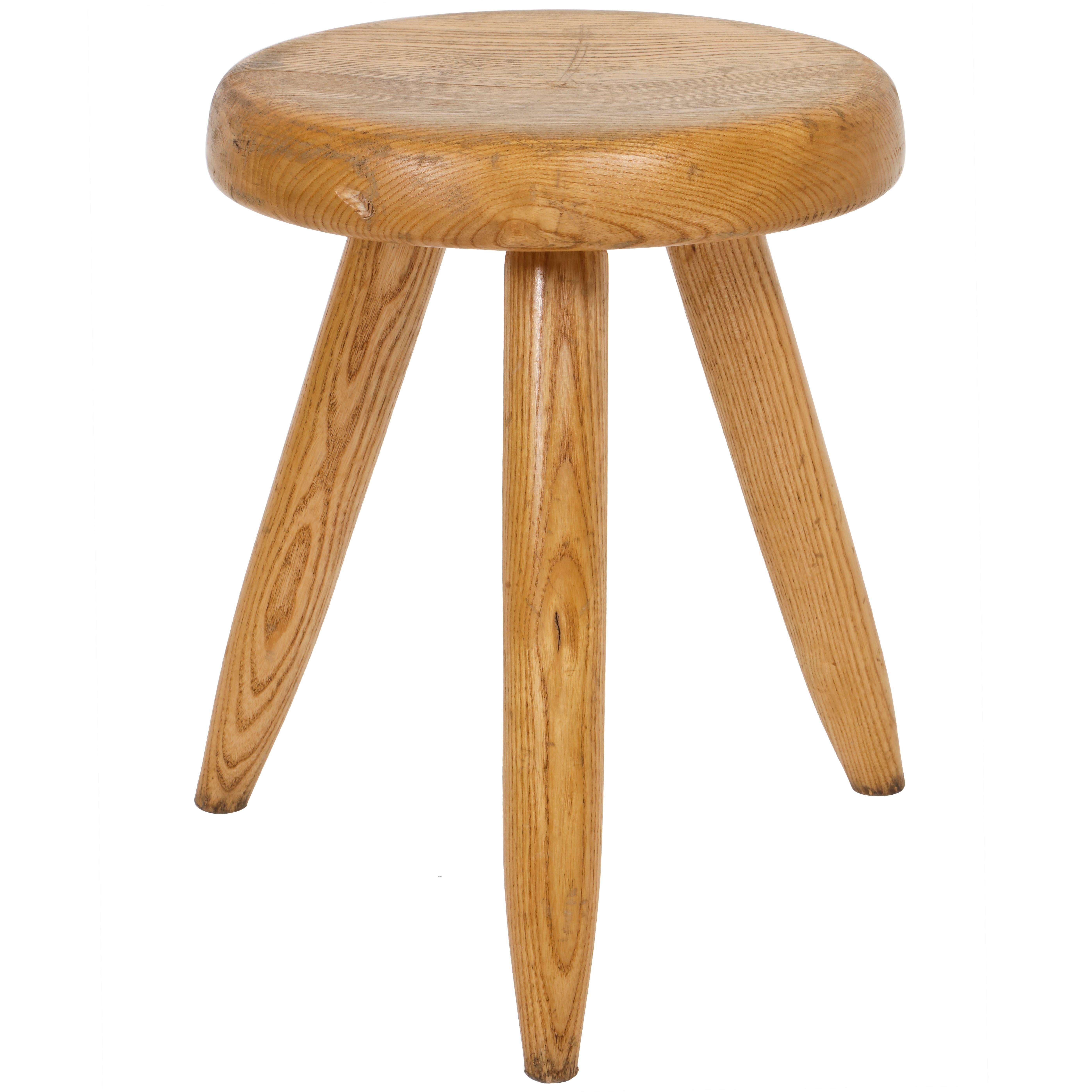 1950s Charlotte Perriand Wooden Stool