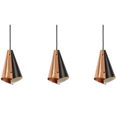 Set of Three Scandinavian Ceiling Pendants, 1960s