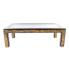 Mastercraft Coffee Table in Acid-Etched Brass by Bernhard Rohne, Circa 1970s