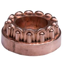 Antique French Copper Fancy Border Ring Mould by Dehillerin, 19th Century