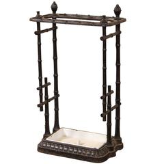 19th Century Cast Iron Faux Bamboo Cane/Umbrella Stand