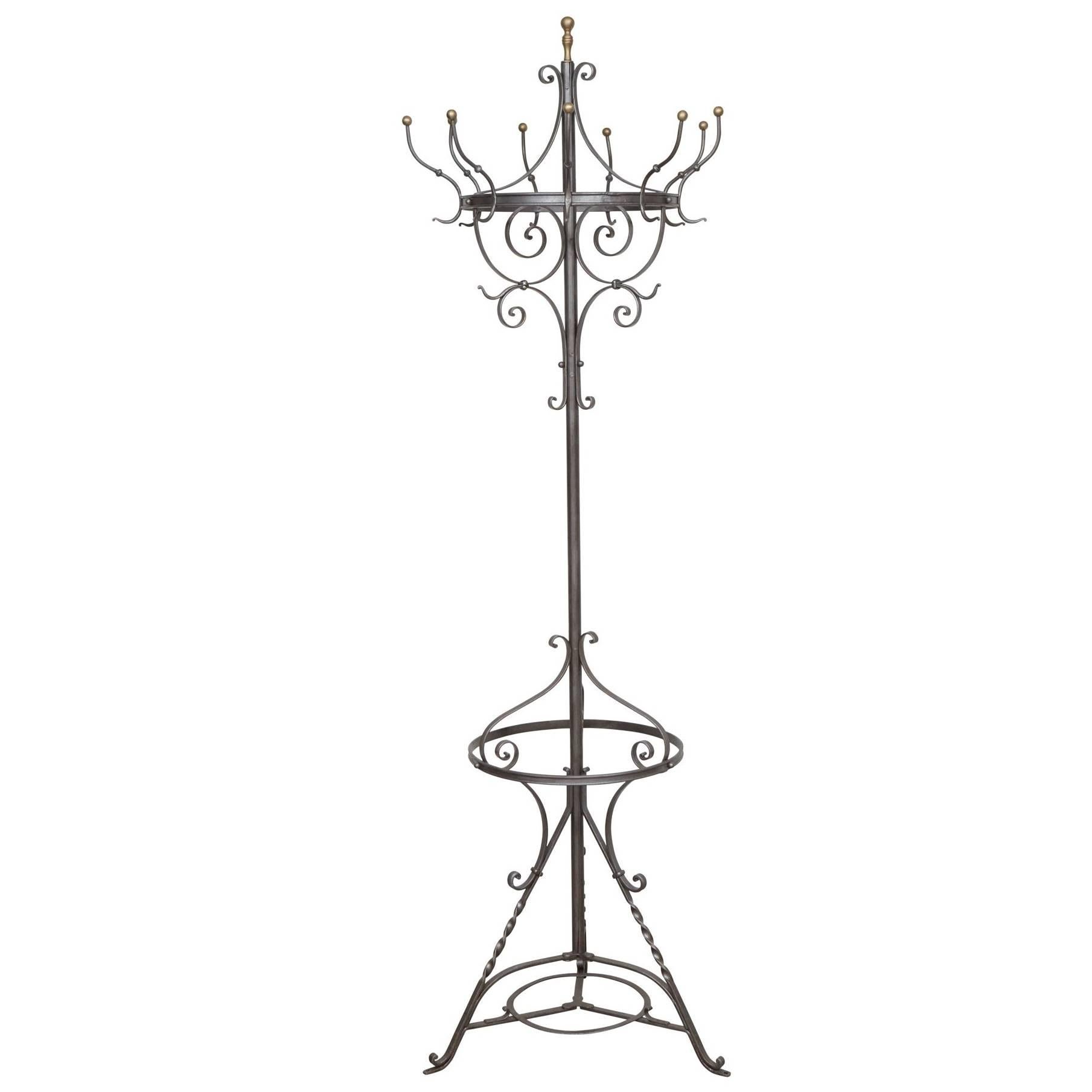 Wrought Iron Hat or Coat Stand For Sale at 1stDibs