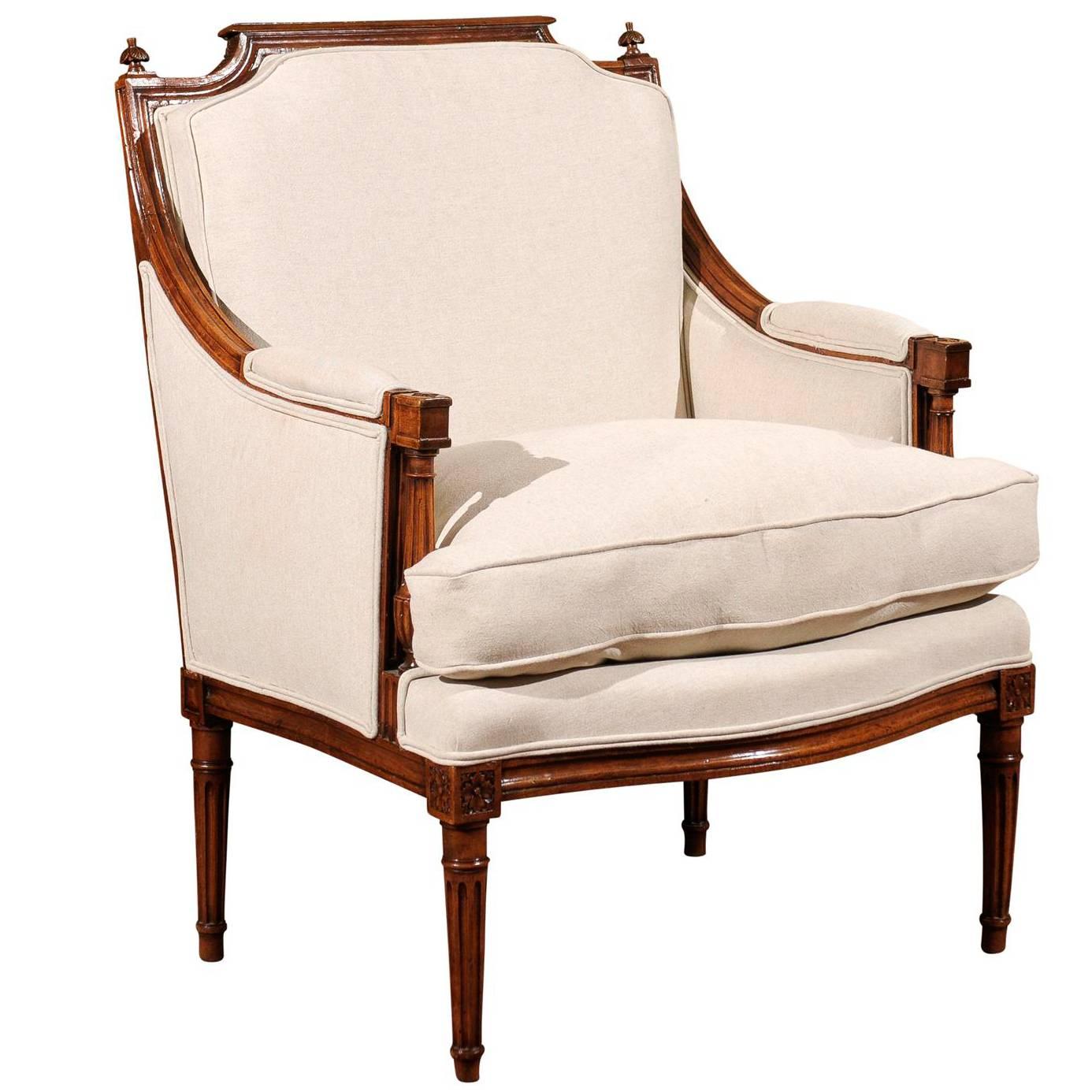 Louis XVI Bergere in Walnut, circa 1780