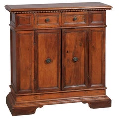 18th Century Italian Walnut Credenza with Two Drawers and Two Cabinets