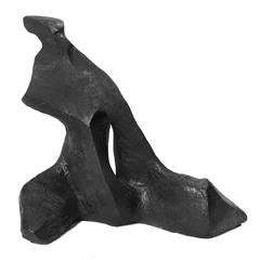 Vintage Black Terracotta Abstract Female Nude Sculpture