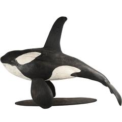 Carved Wooden Orca
