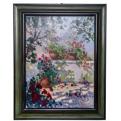 Italian Renato Criscuolo "A Corner of My Garden" Painting oil on canvas