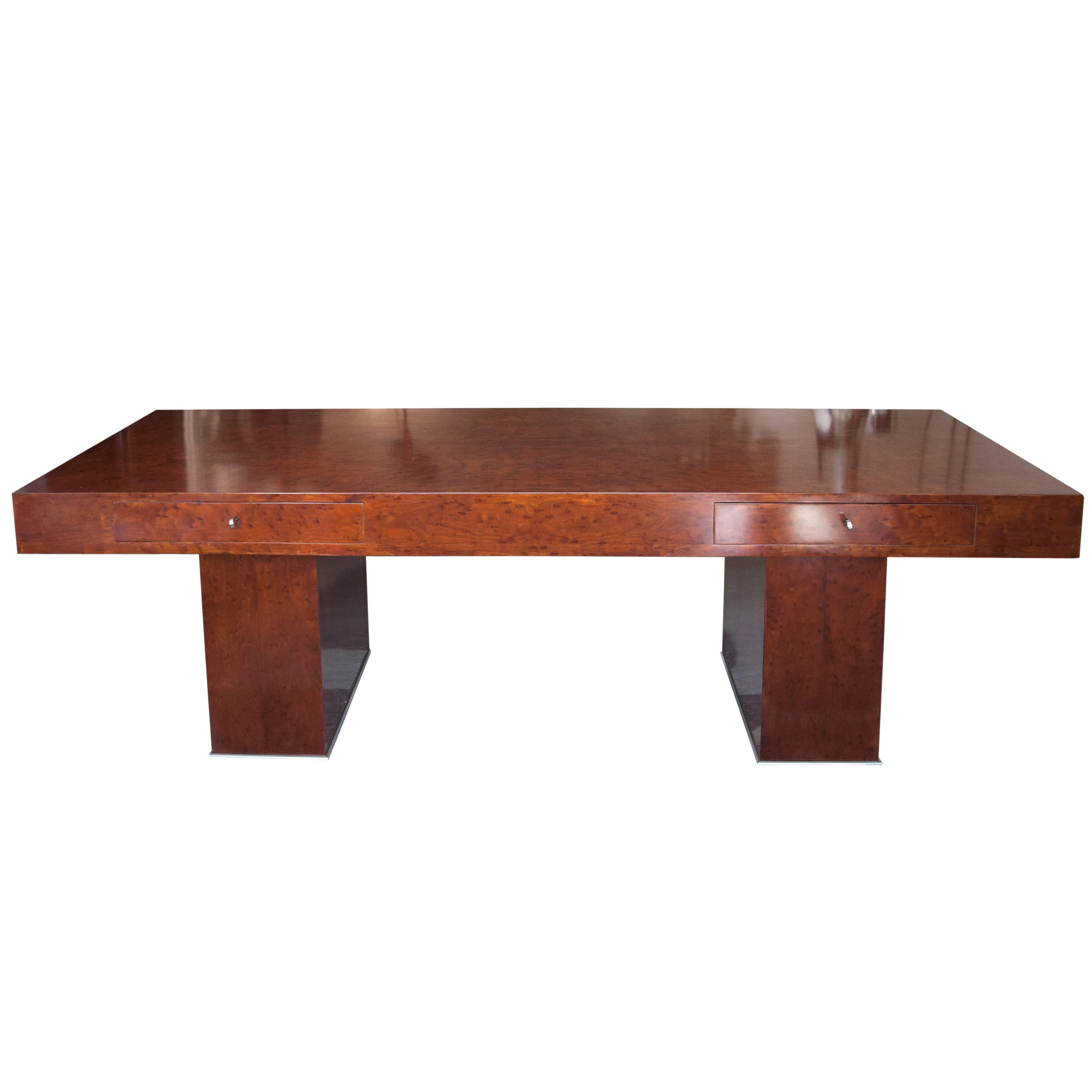 Spectacular Wood Desk, circa 1930 For Sale