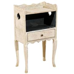 Swedish 18th Century Single Drawer Bedside Table with Original Paint