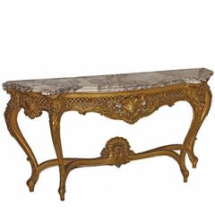 Late 19th Century French Louis XV Style Giltwood Console