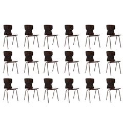 Stock of 1970s Industrial School Chairs by Eromes Wijchen 'NL'