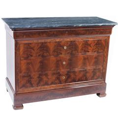 Antique French Empire Commode Chest Marble Top, circa 1840
