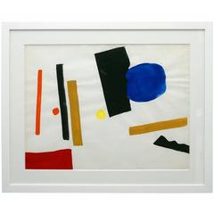 Abstract Watercolor Painting by Jacques Nestle, France, circa 1970