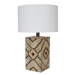 Painted Patterned Cork Table Lamp