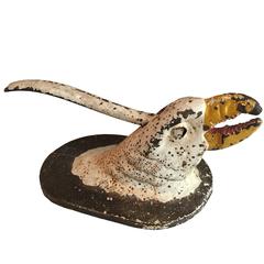 19th Century American Eagle Painted Cast Iron Nut Cracker