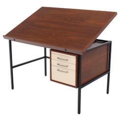 Vintage Walnut Lift Top Desk Drafting Table