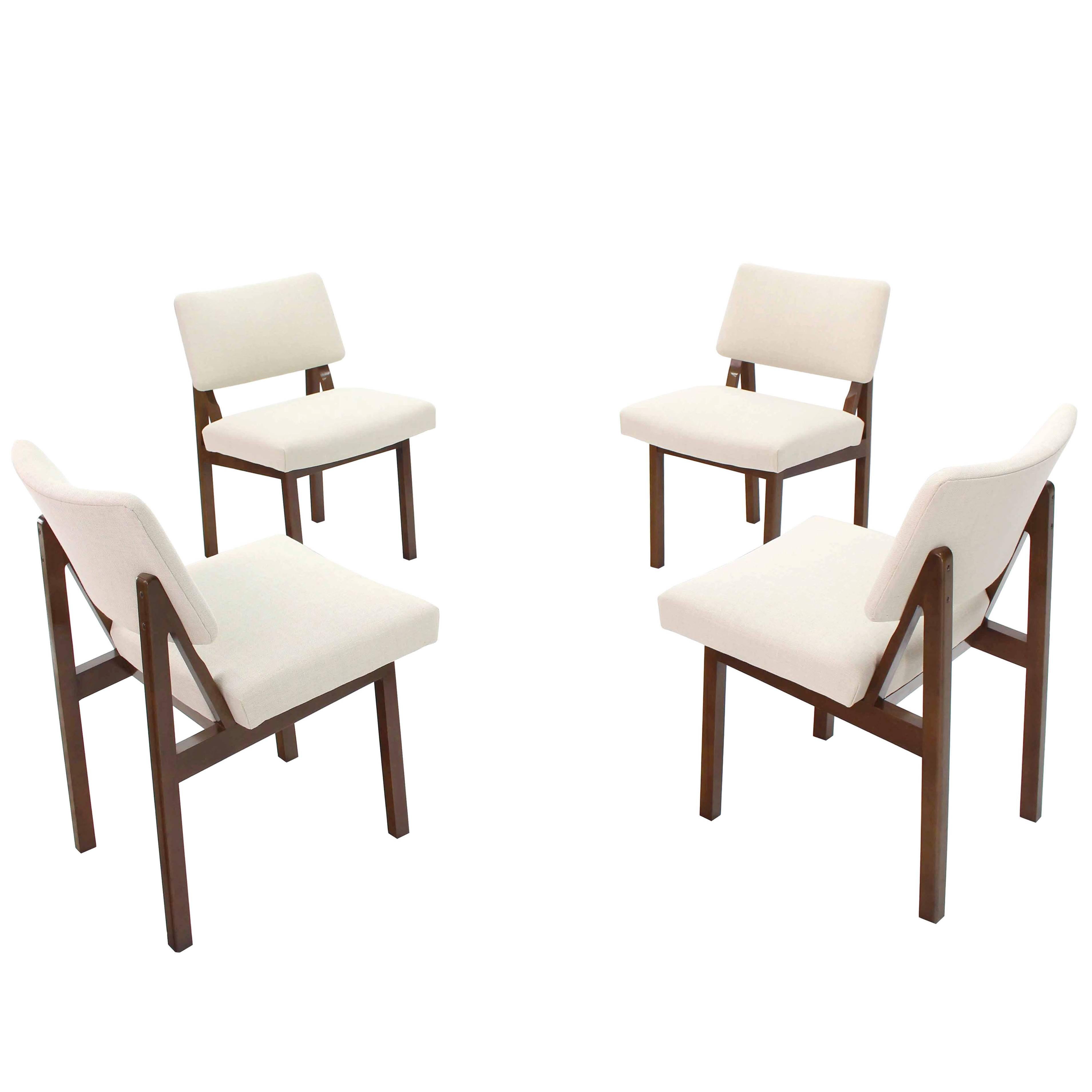 Set of Four Mid-Century Modern Side Chairs New Upholstery For Sale