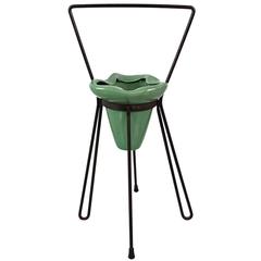 Mid-Century Ceramic Planter on Hairpin Legs 6