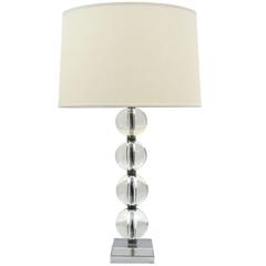 1970s Glass Ball Table Lamp on Chrome Base, France