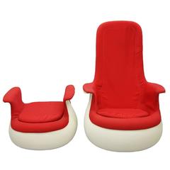 Mid-Century Marc Held Culbuto Chair with Ottoman for Knoll 9