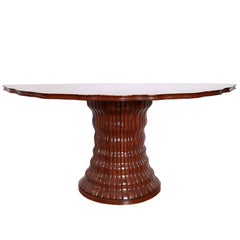 Handmade Sunburst Demilune Table