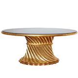 Limited Edition Walnut Table with Water Gilds in 24-Karat Gold
