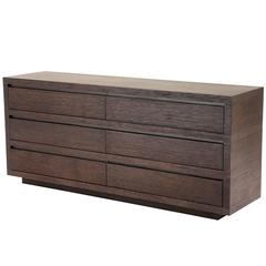 Coffee Wood Chest of Drawers in Natural Veneer, Oakwood Coffee Finish 4
