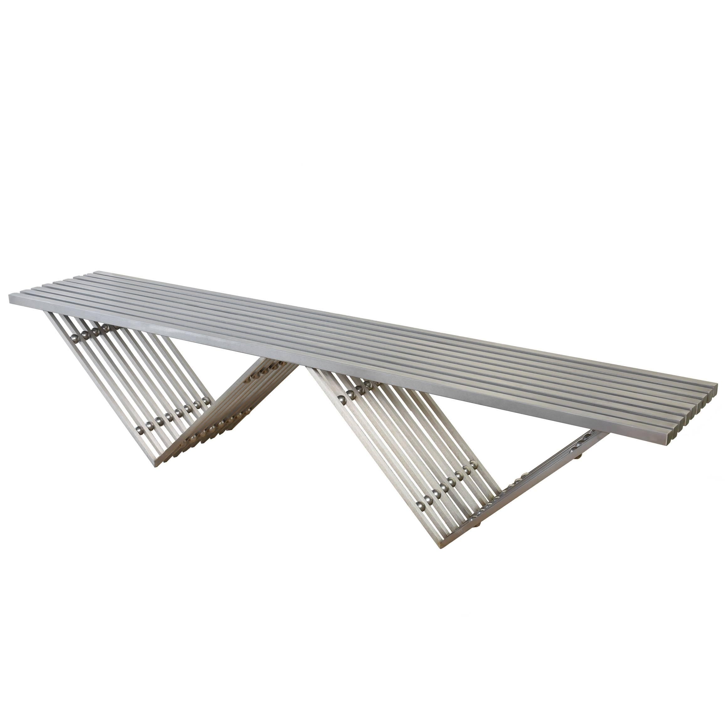  Architectural Stainless Steel Sculptural Bench Entitled The" Vestibule