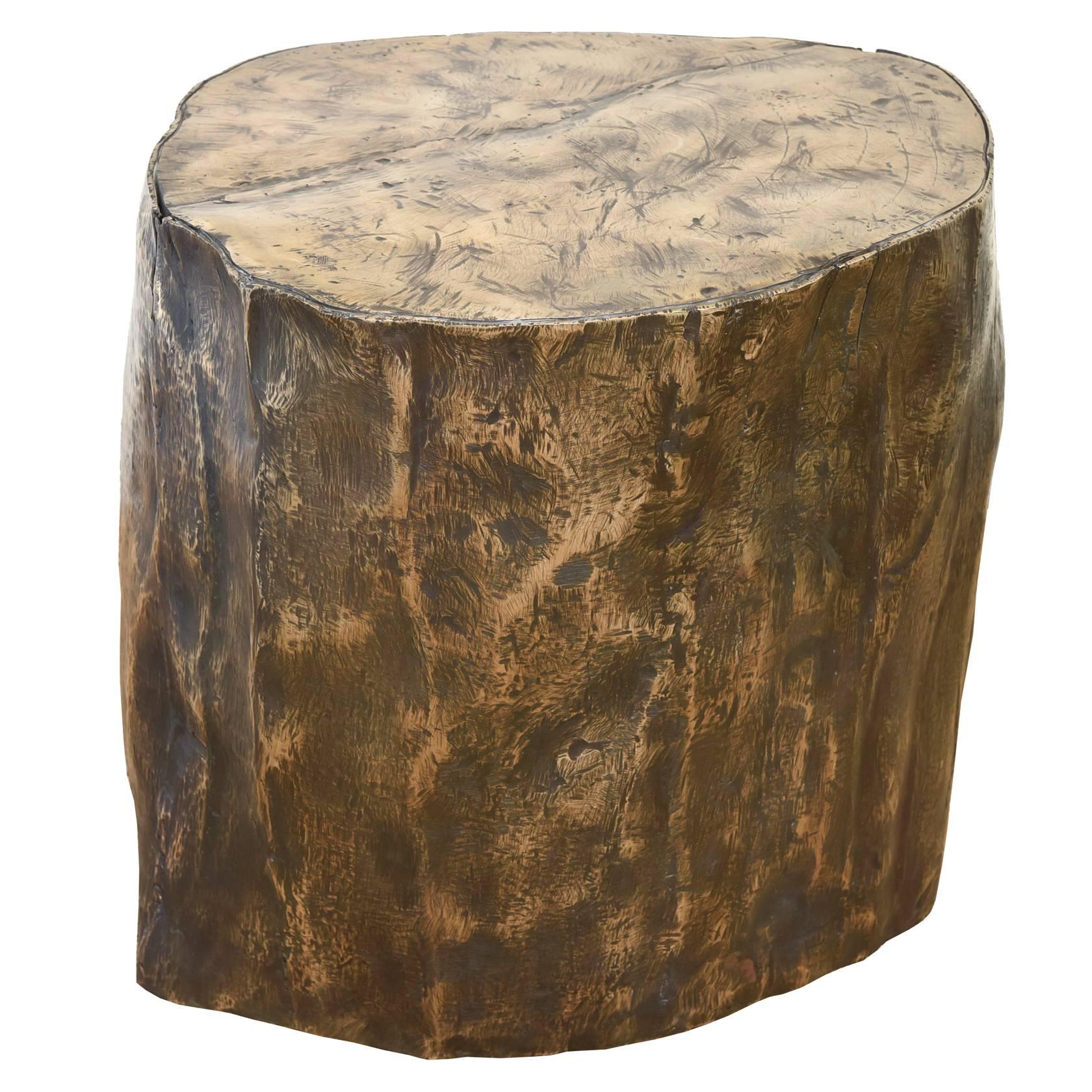 Limited Edition Bronze Signed and Titled "The Bronze Oak" Sculptural Side Table