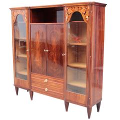 French Early Art Deco Vitrine Bookcase, attributed to Maurice Dufrene