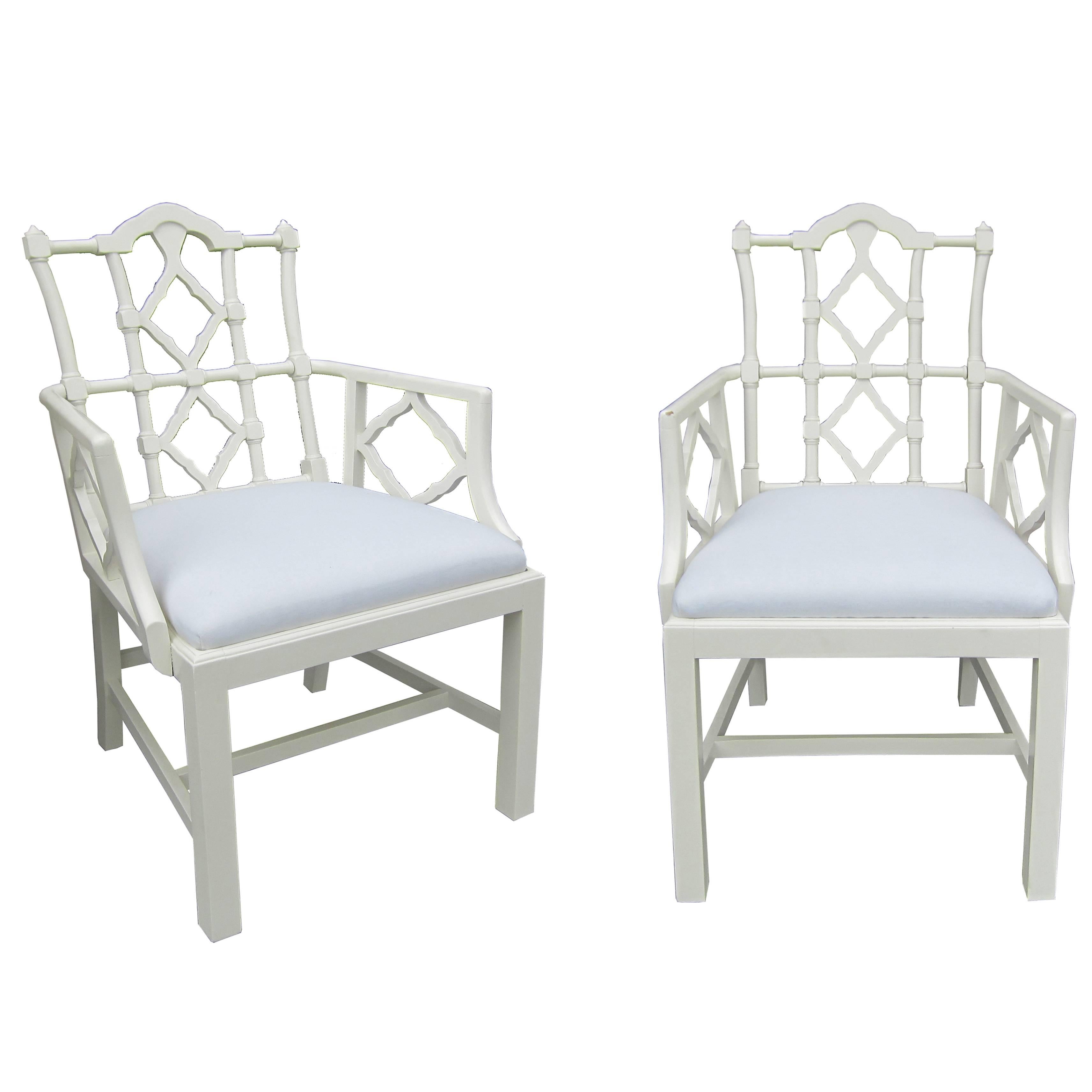 Pair of Mid-Century Chairs in the Style of Francis Elkins For Sale