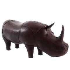 Grand pouf Rhinocéros original en cuir