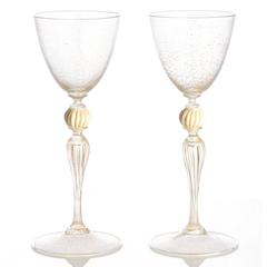 Set of 12 Salviati Goblets with Extras