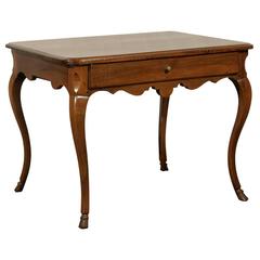 19th Century French Single Drawer Table Great Color, Patina 7