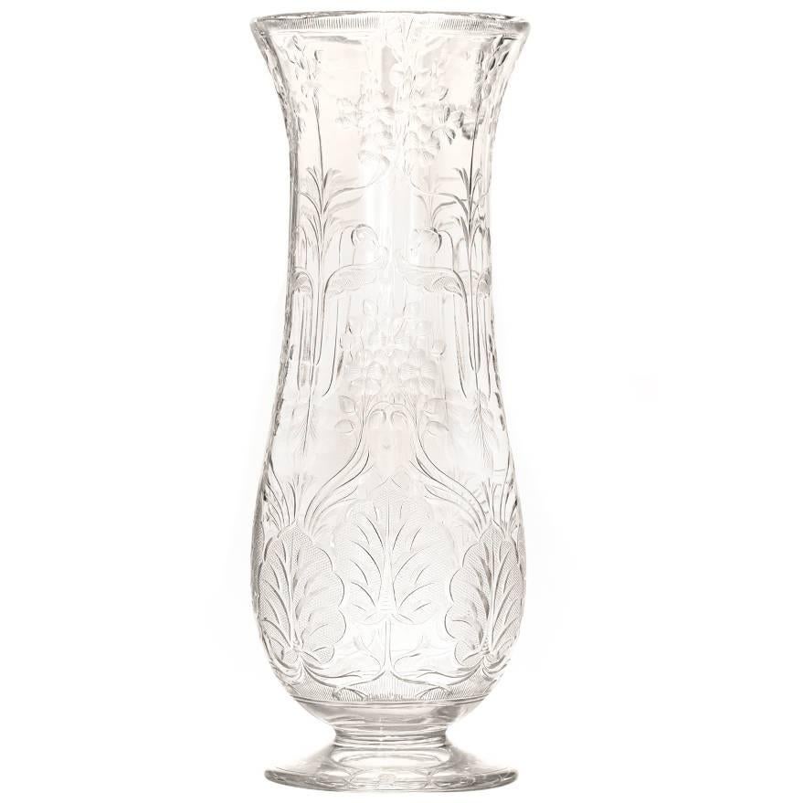 Art Nouveau Rock Crystal Vase by Webb For Sale