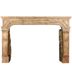 17th Century French Country Antique Fireplace Surround in Limestone