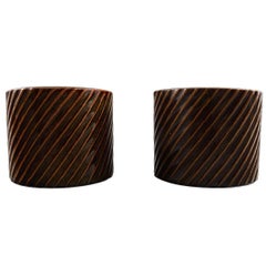 Stig Lindberg, Gustavsberg, coppia di vasi in ceramica "Domino", 1950-1960