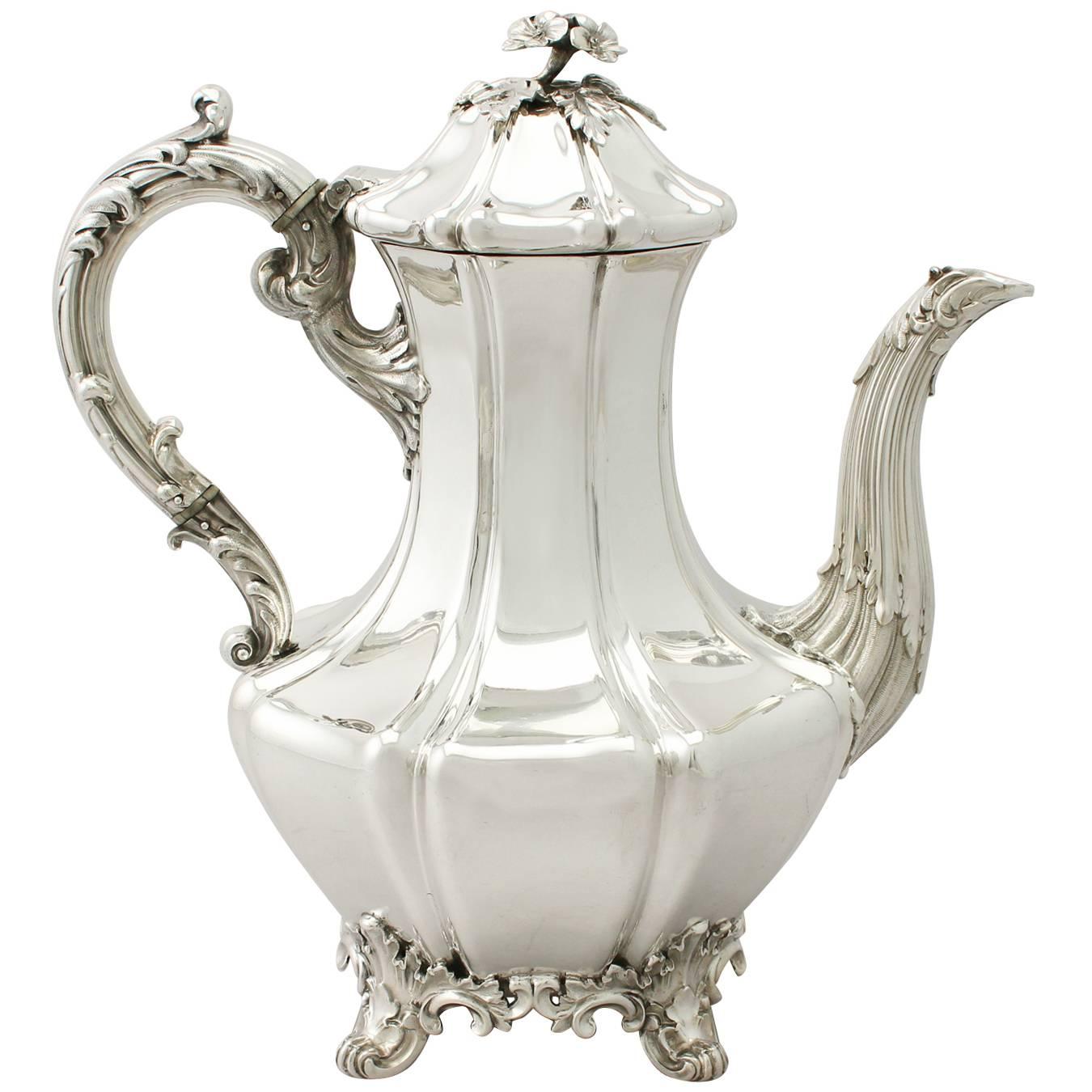 Sterling Silver Coffee Pot by Edward 
John Barnard, Antique Victorian