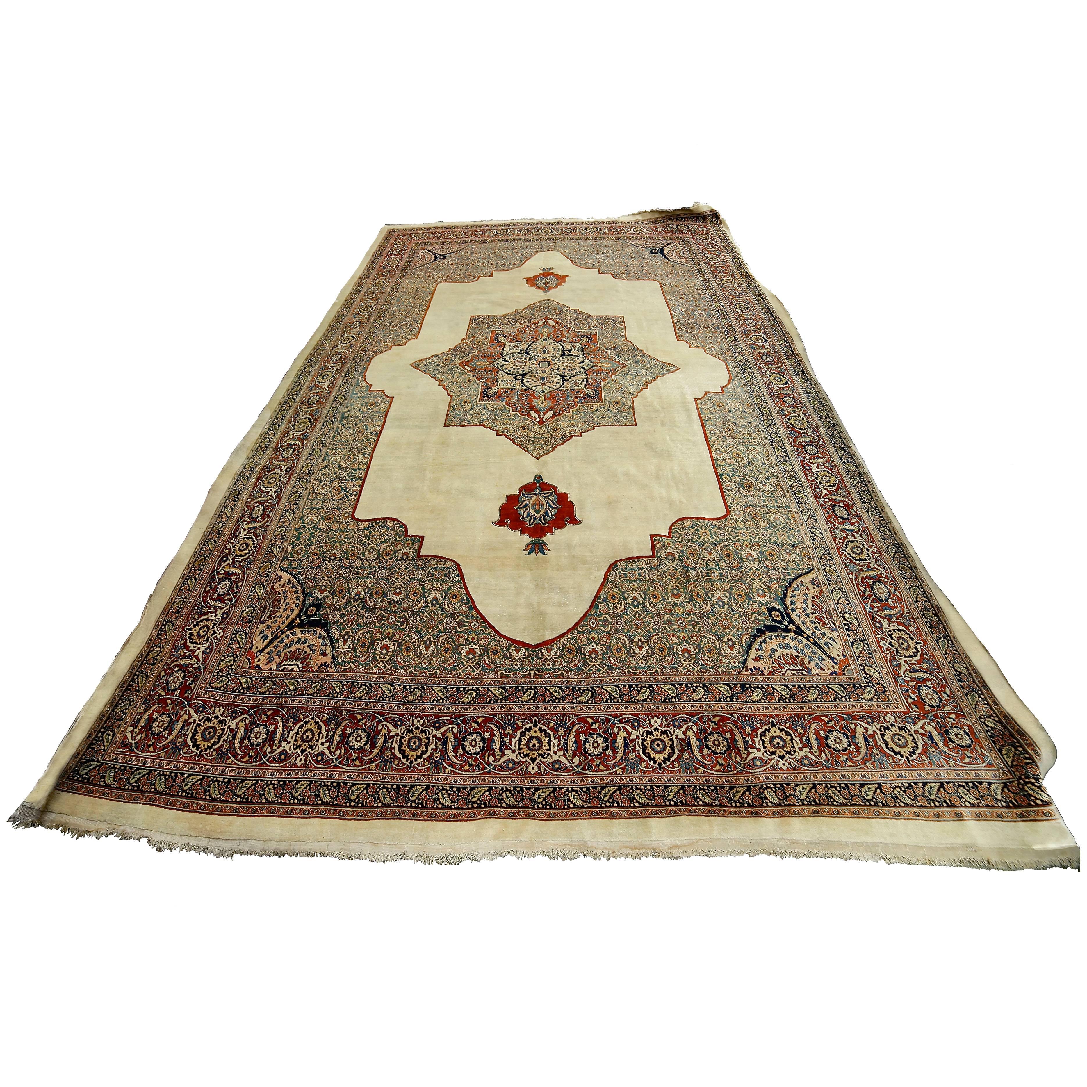 Antique Persian Haji Jalili Carpet, 19th Century For Sale